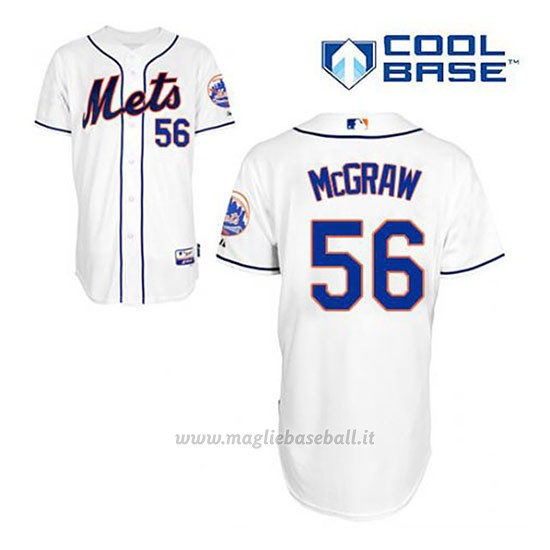 Maglia Baseball Uomo New York Mets Tug Mcgraw 56 Bianco Alterner Cool Base